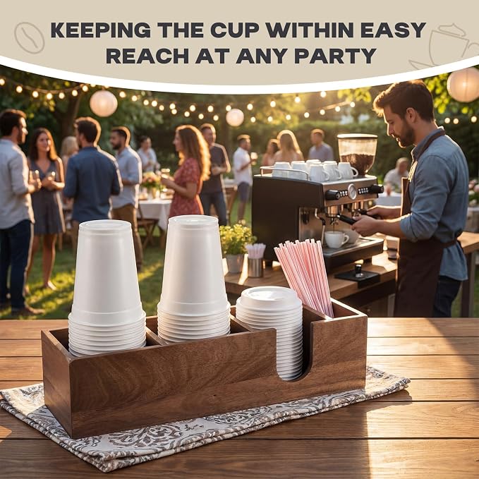 Novabright Acacia Wood Coffee Cup Holder - Image 7