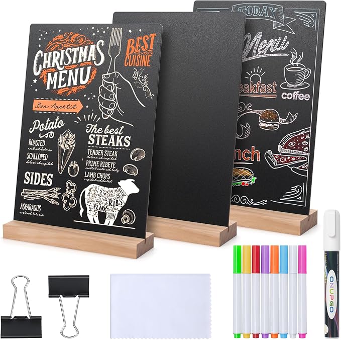 ONUPGO 3 Pack Tabletop Chalkboard by ONUPGO