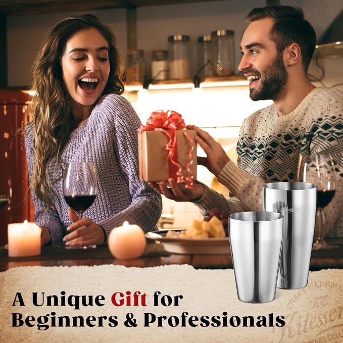 KITESSENSU Cocktail Shaker Set, 2-Piece Boston Shaker Set - Image 7