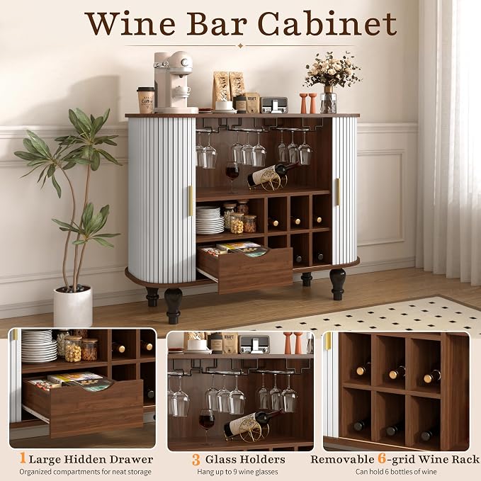 Merax Coffee & Liquor Bar Cabinet 39" - Image 3
