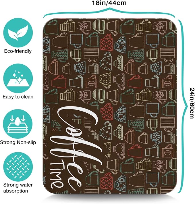 Coffee Mat - Absorbent Coffee Bar Drying Mat - Waterproof Protects Kitchen - - Image 5