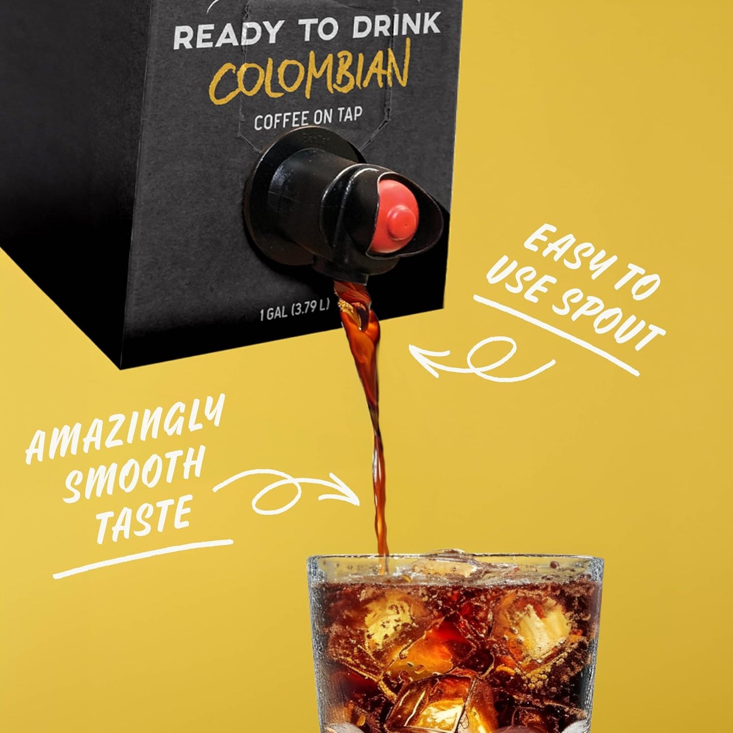 Java House Cold Brew Coffee on Tap (Pack of 2) – Premium 100% Arabica Medium Roast – Smooth Colombian Flavor with Chocolate & Caramel Notes – 1 Gallon Box (16 Servings) – Ready to Drink, No Brewing Required, Fridge-Friendly