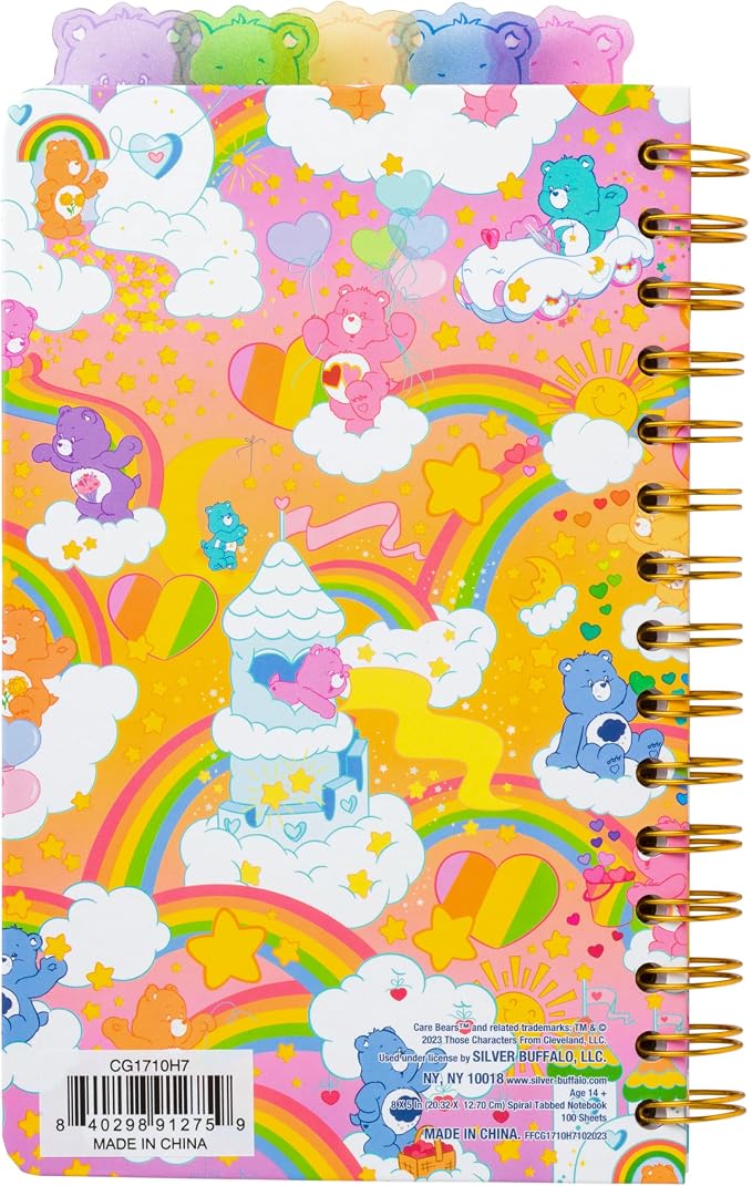 Silver Buffalo Care Bears Spiral Tabbed Notebook Featuring Grumpy Bear - Image 2