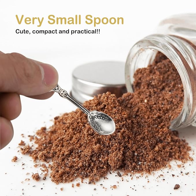 12 Pack Mini Spoons Charms 2.4" Metal Small Medicine Spoons - Image 6