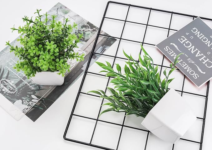 Der Rose 2 Pack Fake Plants Mini Artificial Greenery Potted Plants - Image 4