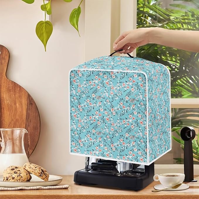 Floral Prints Coffee Machine Cover Heavy Duty Heat Resistant Waterproof - Image 4