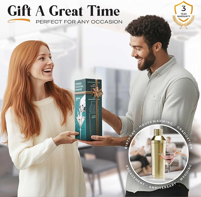 BARE BARREL Insulated Cocktail Shaker Set | Double Wall Stainless Steel | - Image 8