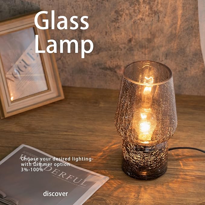 Mushroom Lamp, Small Table Lamp, Mini Cute Lamp Nightstand Lamp Kitchen Glass - Image 3