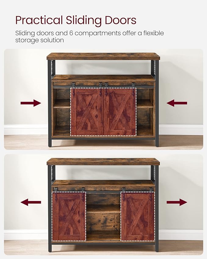 VASAGLE Buffet Cabinet, Coffee Bar Storage Cabinet, Sideboard - Image 5