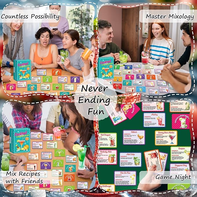 gisgfim 100Pcs Mixed Juice Recipes Flash Cards Bartender Recipe Cards Step by - Image 7