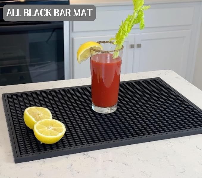 Bar Mat All Black 18x12 in Silicone, Non-Slip Bartending Mat - Image 5