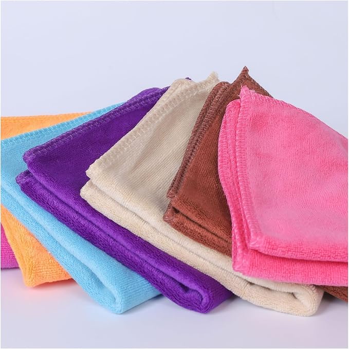 12PK Multi-Color Microfiber Cleaning Cloths, Thick & Soft - Image 2