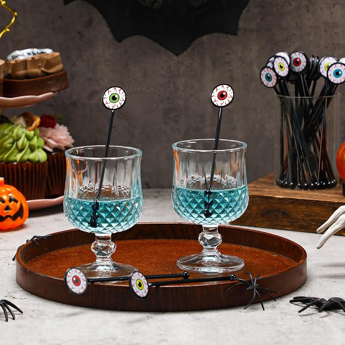 SiliFine 30 Pcs Halloween Swizzle Sticks Plastic Coffee and Cocktail Stirrers - Image 3