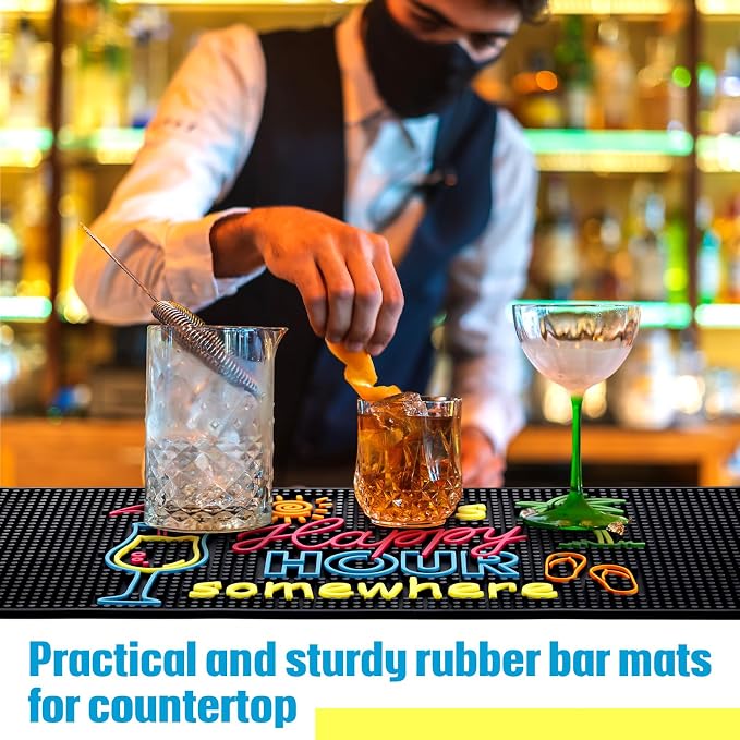 Jingmore Rubber Bar Mat for Bartending Coffee Bar Mat for Countertop Non Slip - Image 4