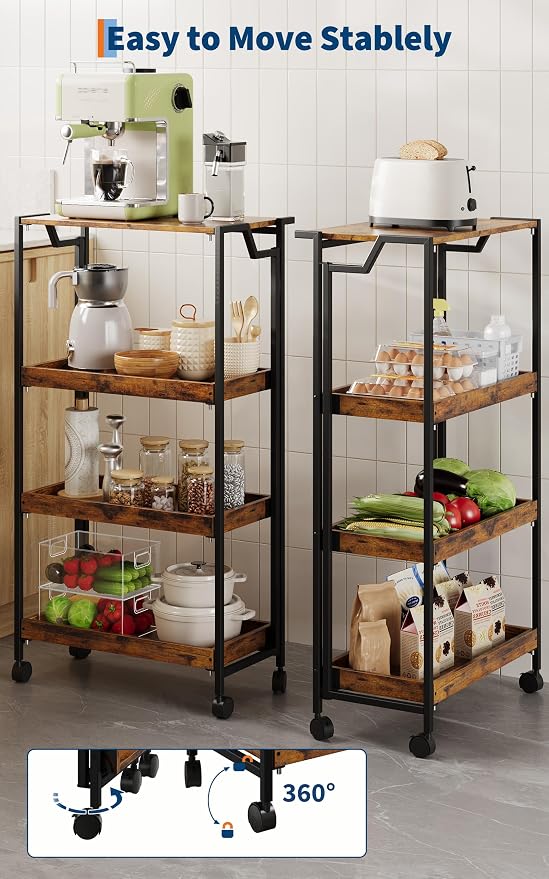 Jojoka No Assembly Folding Kitchen Cart - Image 5