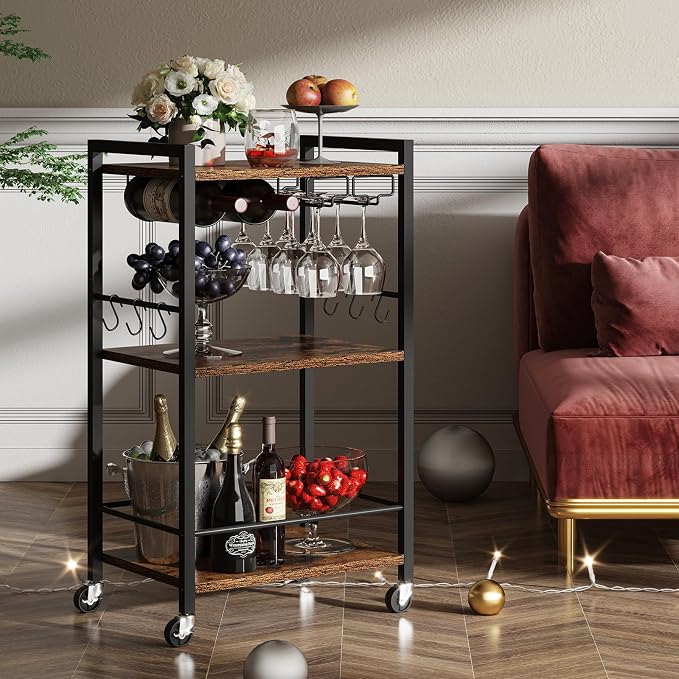 TUTOTAK Bar Cart, Home Bar Serving Cart - Image 5