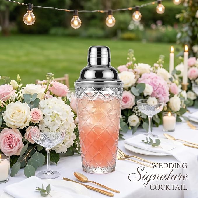 15oz Diamond-Cut Crystal Cocktail Shaker Clear Glass - Image 5