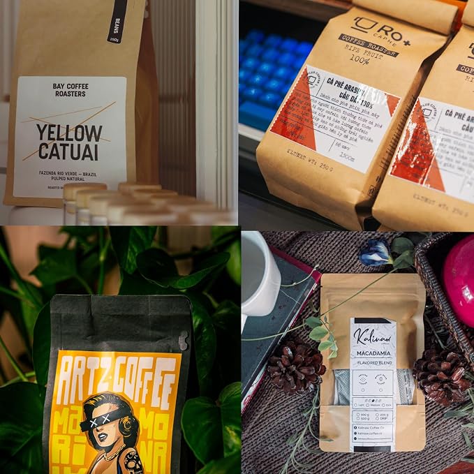 Custom Coffee Labels, Waterproof Glossy Vinyl Custom Coffee Stickers, 20-300 pcs - Image 2