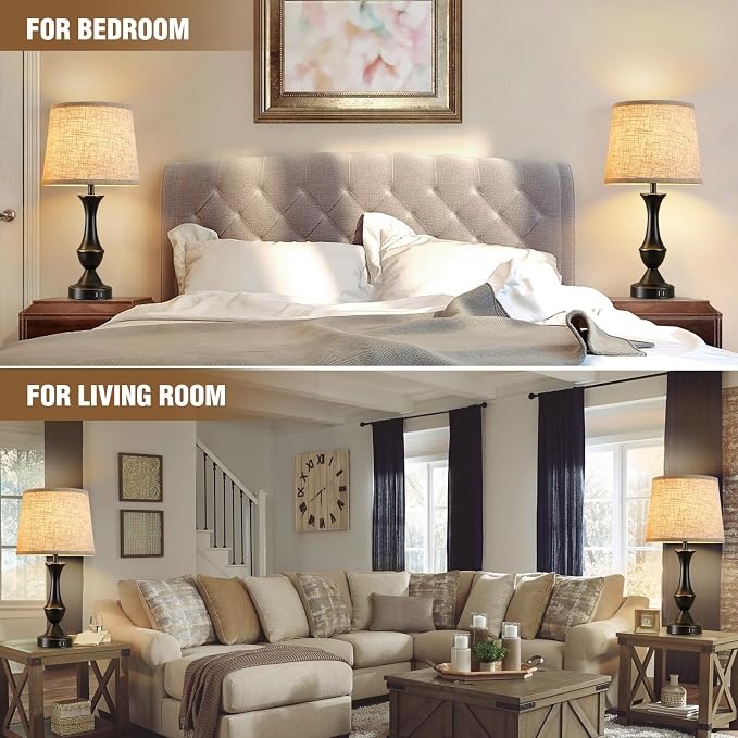 Luvkczc Upgraded Touch Table Lamps Set of 2, Dimmable Nightstand Lamps - Image 7
