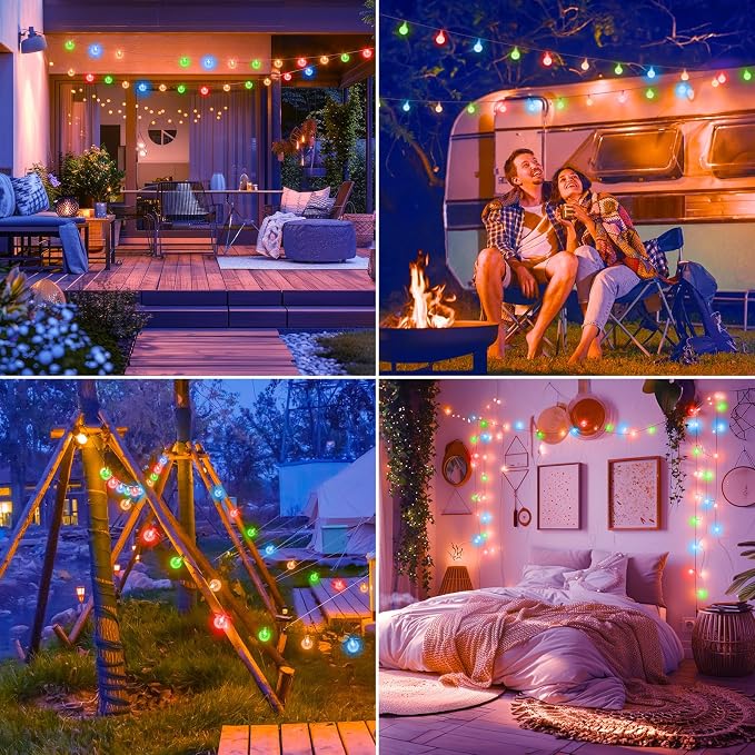 Minetom Crystal Globe String Lights Battery Operated - 33 ft 60 LED Globe Fairy - Image 3