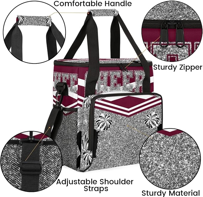 Cheer Red Coffee Maker Carring Bag, Large Insulated Storage Organizer Case Tote - Image 6