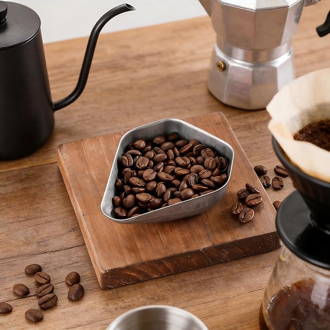 Coffee Bean Dosing Cup Stainless Steel Dosing Tray 4x3.26x1.18 in | Espresso - Image 4