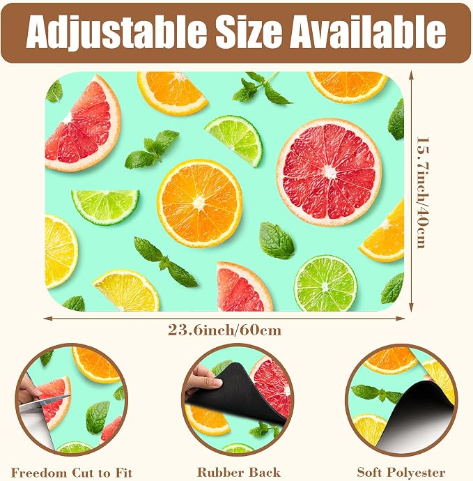 Citrus Fruits and Mint Leaves Dish Drying Mat - Image 2