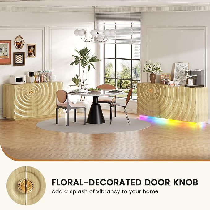 Vlsrka 63" Kitchen Sideboard Buffet Cabinet - Image 9