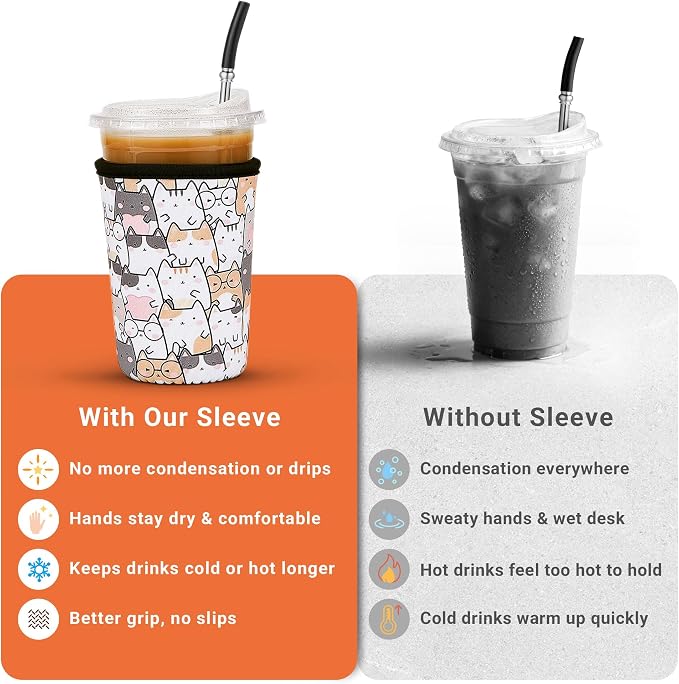 Iced Coffee Sleeve Reusable Small 16-20oz - Image 5