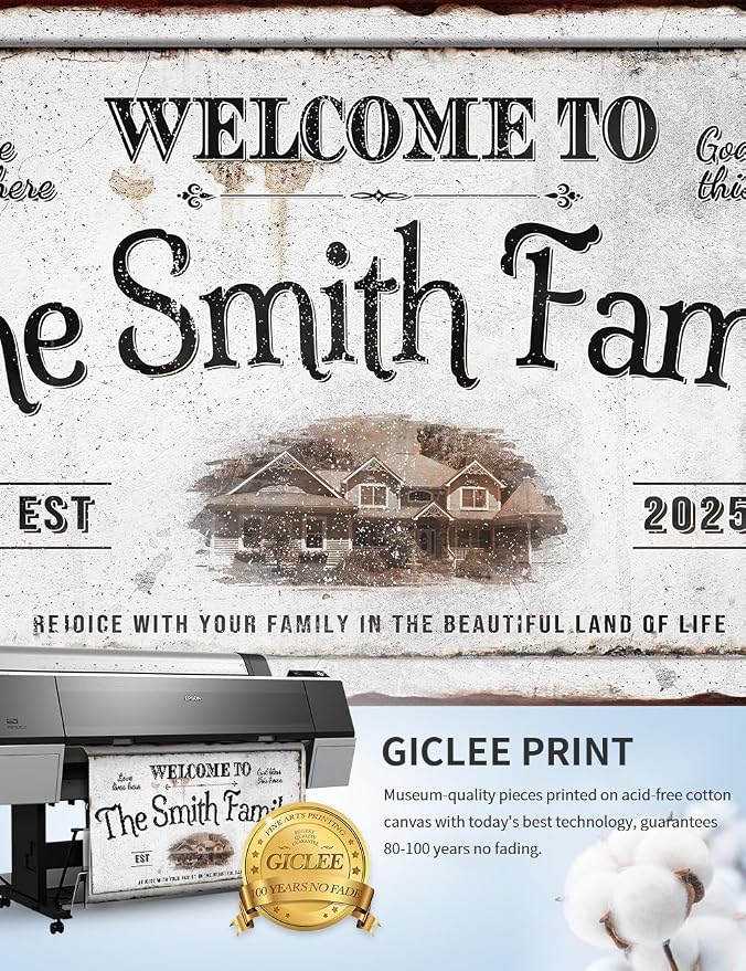 IPIC - Personalized Family Welcome Sign, Custom Canvas Wall Art - Image 6