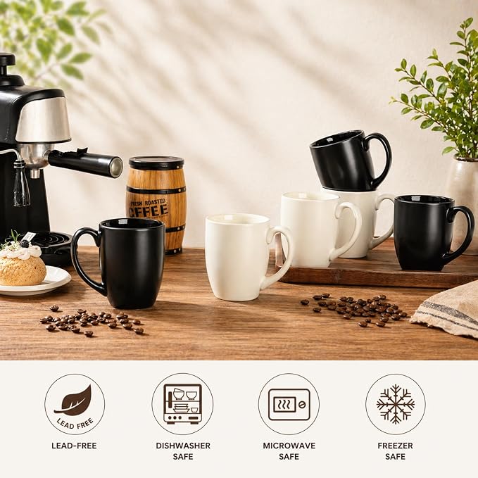 AmorArc 16oz Coffee Mugs Set of 6, Large Ceramic Coffee Mugs - Image 3