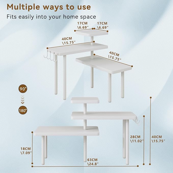 IBUYKE Countertop Organizer, 3-Tier Spice Racks, Kitchen Counter Corner Shelf - Image 4