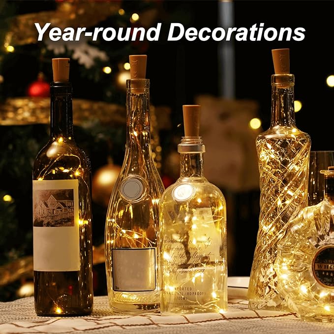 Aluan Wine Bottle Lights with Cork, 12 LED 10 Pack Fairy / String Lights - Image 5