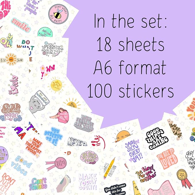 100Pcs Self Care Stickers for Water Bottle and Laptop - Image 2
