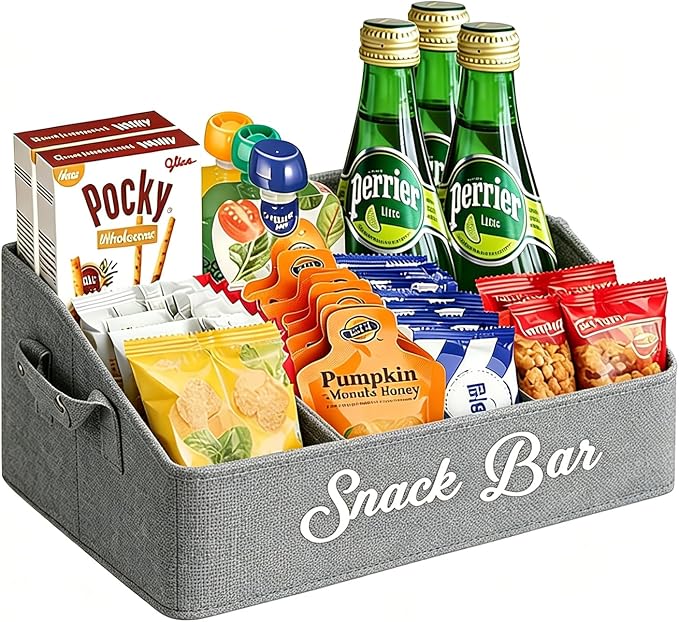 Snack Organizer for Countertop, Snack Basket by ZoomieZone