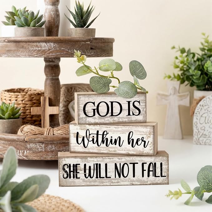 Lineshading 4 Pcs Christian Table Decor Inspirational Religious Gifts - Image 6