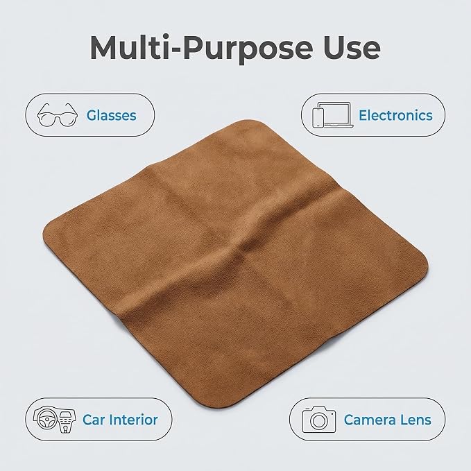10 Pack Microfiber Chamois Cleaning Cloths, Safety &Scratch-Free Lens Cleaning - Image 3