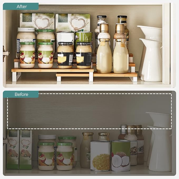 SONGMICS Display Risers, 3-Tier Cupcake Stand Holder, Spice Rack, Shelf Risers - Image 7