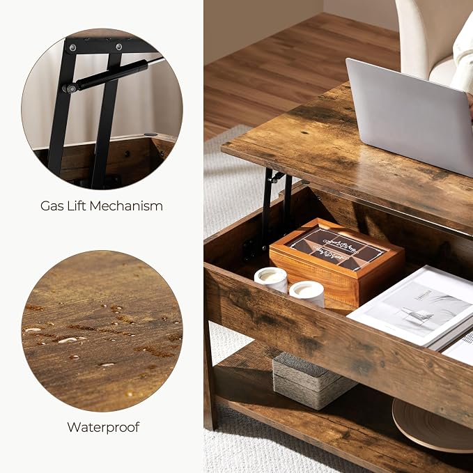Yaheetech Coffee Table, 47.2in Lift top Coffee Table - Image 6