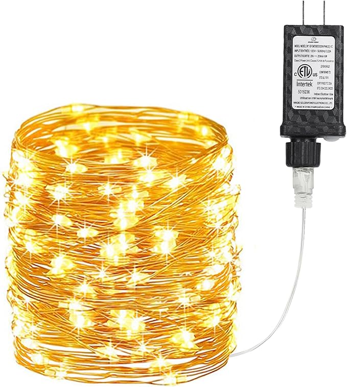 Joomer Fairy String Lights 33FT 100 LEDs Plug in Fairy Lights Indoor Copper by Joomer