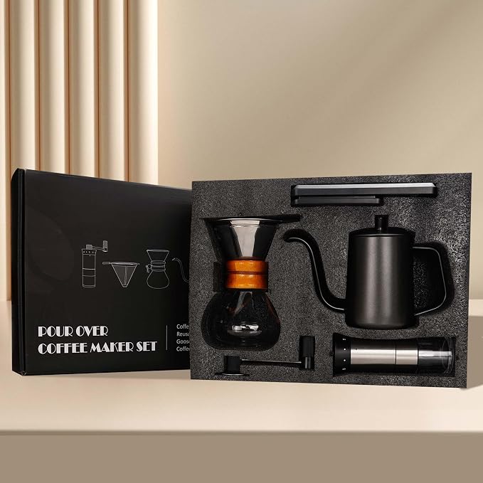 SuperCook Pour Over Coffee Kit, Coffee Maker Set, All in One Hand Drip Coffee - Image 7