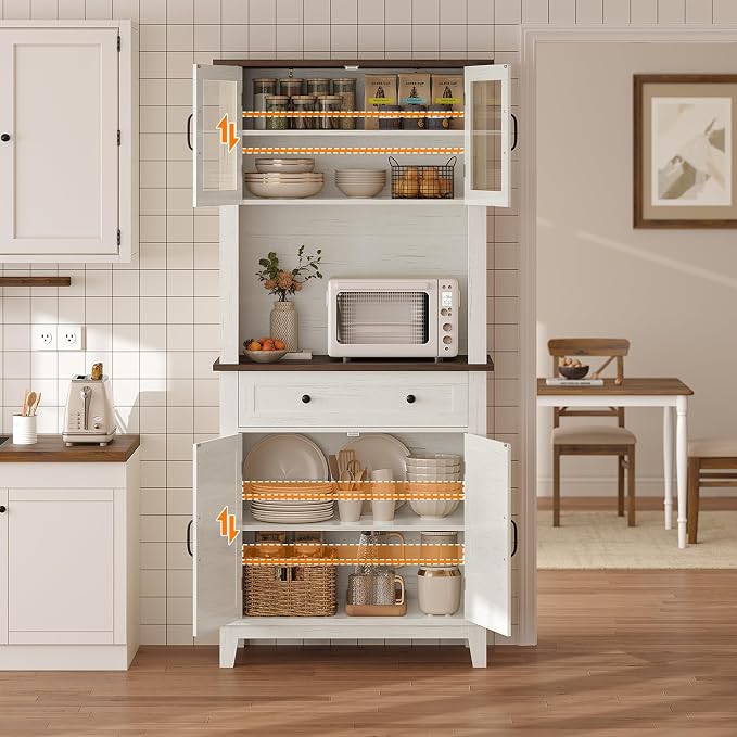 IDEALHOUSE Farmhouse Coffee Bar Cabinet - Image 5