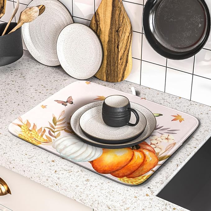 Fall Pumpkin Maple Dish Drying Mat - Image 5