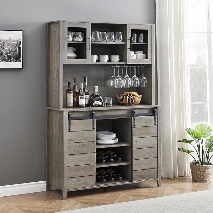 IDEALHOUSE 70'' Wine Coffee Bar Cabinet - Image 7