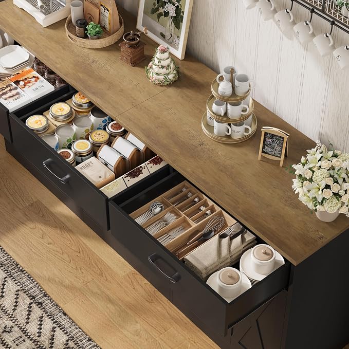 HOSTACK 71" Large Sideboard Buffet Cabinet - Image 6