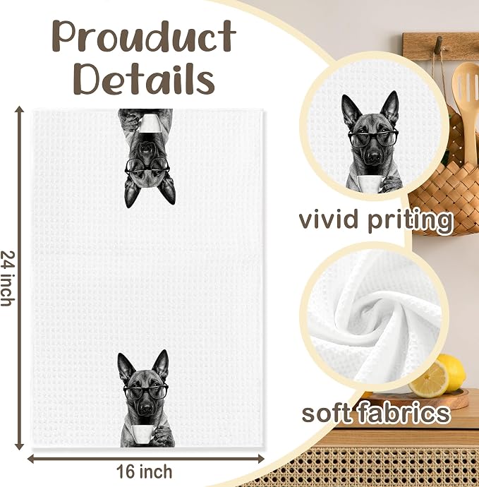 Funny Belgian Malinois Kitchen Towels, Dog Kitchen Accessories, Dog Chef Gifts - Image 6
