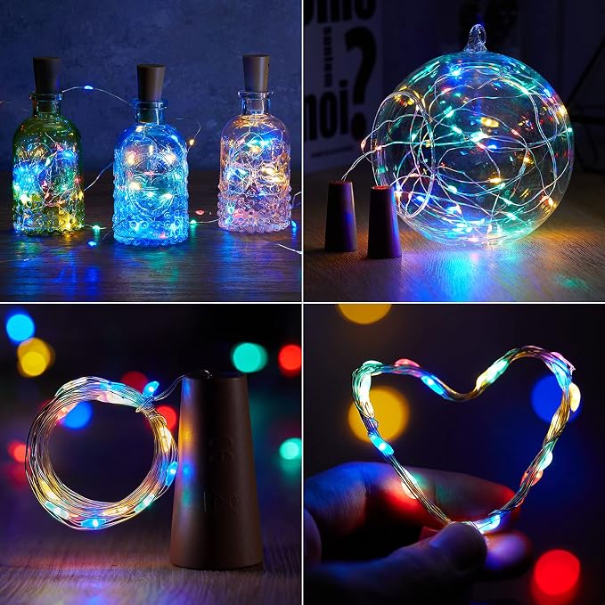 Wine Bottle Lights with Cork, Twinkle Lights 10 Pack 20 LED Waterproof Battery - Image 4