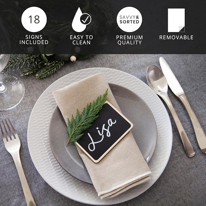 Mini Chalkboard Signs for Food, 18 Pack Framed Small Chalk Boards - Image 2