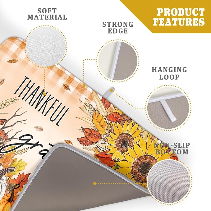 Giwawa Autumn Pumpkins Dish Drying Mat - Image 4