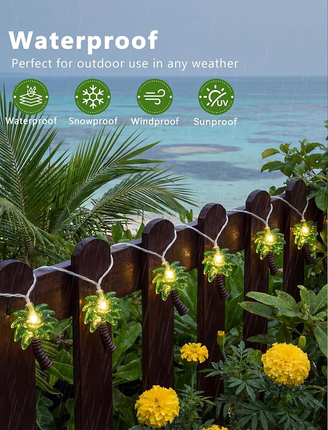 12Ft Summer Beach Hawaiian String Lights - Image 2